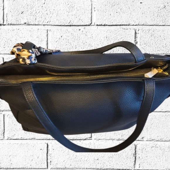 NEW Black London Fog Quendi Satchel w/ Leopard Print Twilly - Picture 3 of 11